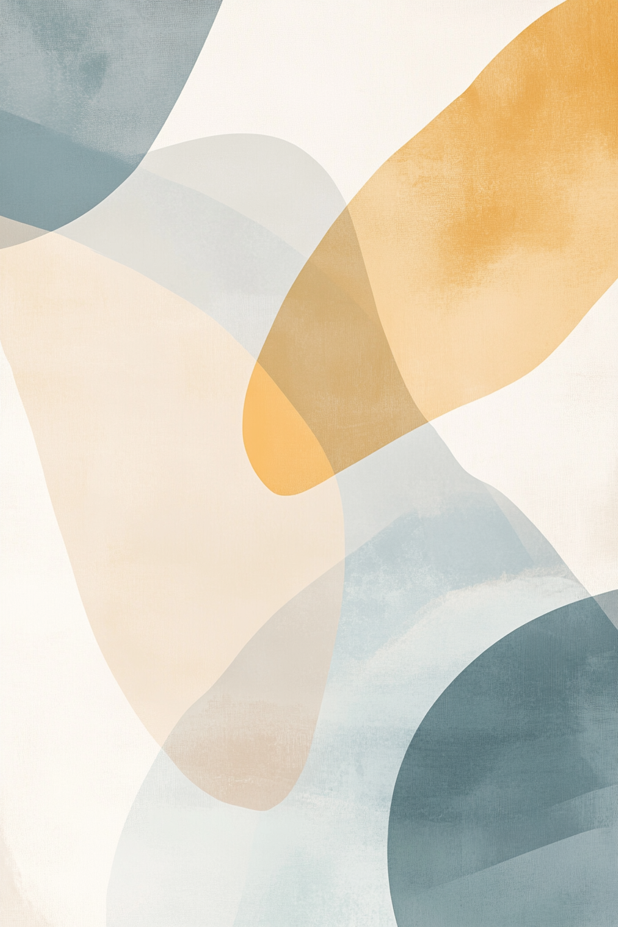 Calm, minimalist abstract art with soft colors and organic shapes.