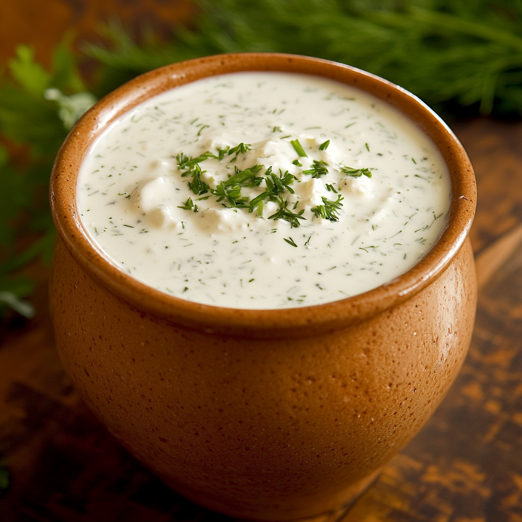 Creamy Buttermilk Dressing, bursting with fresh herbs and flavor.