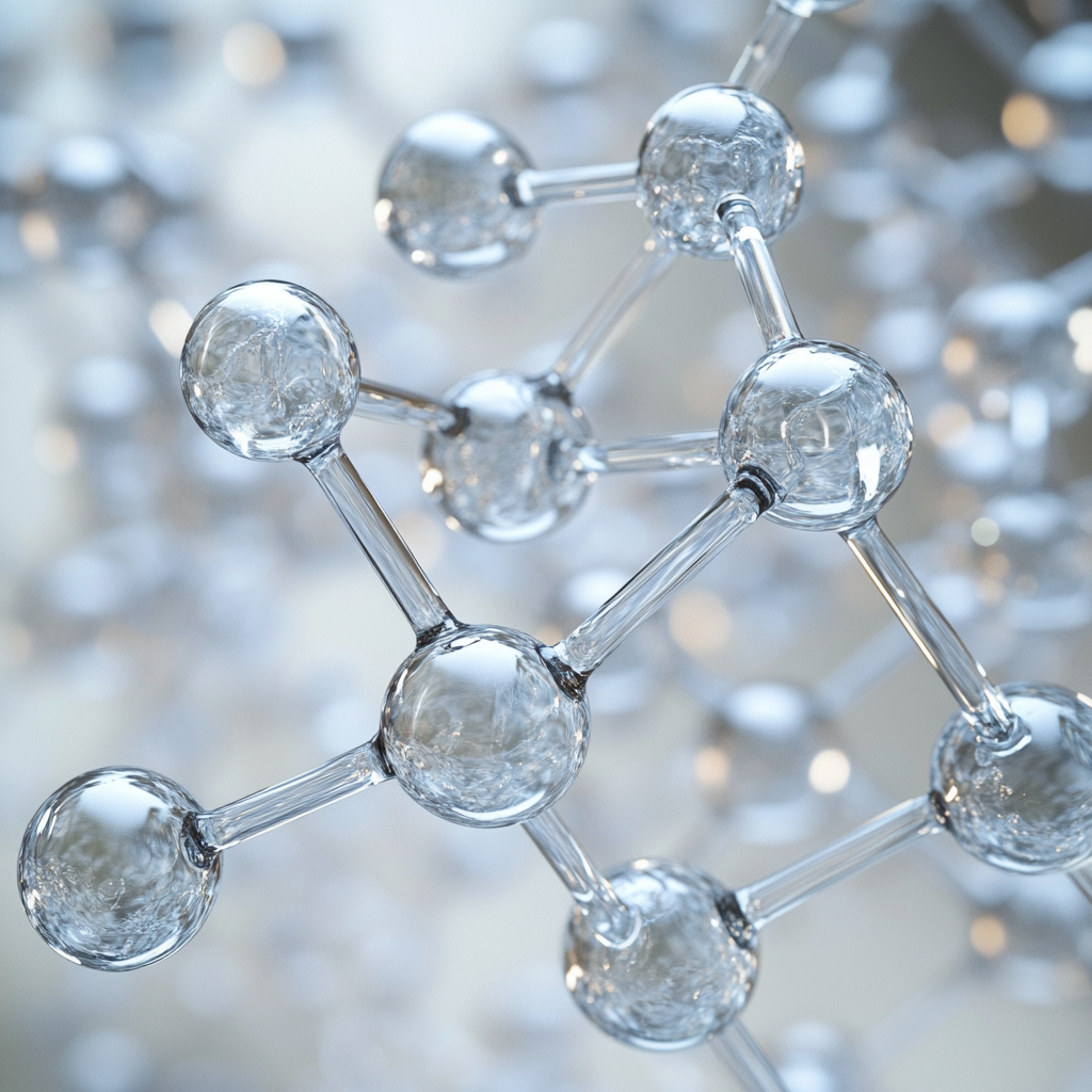 Create detailed close-up of allantoin molecule or crystal.