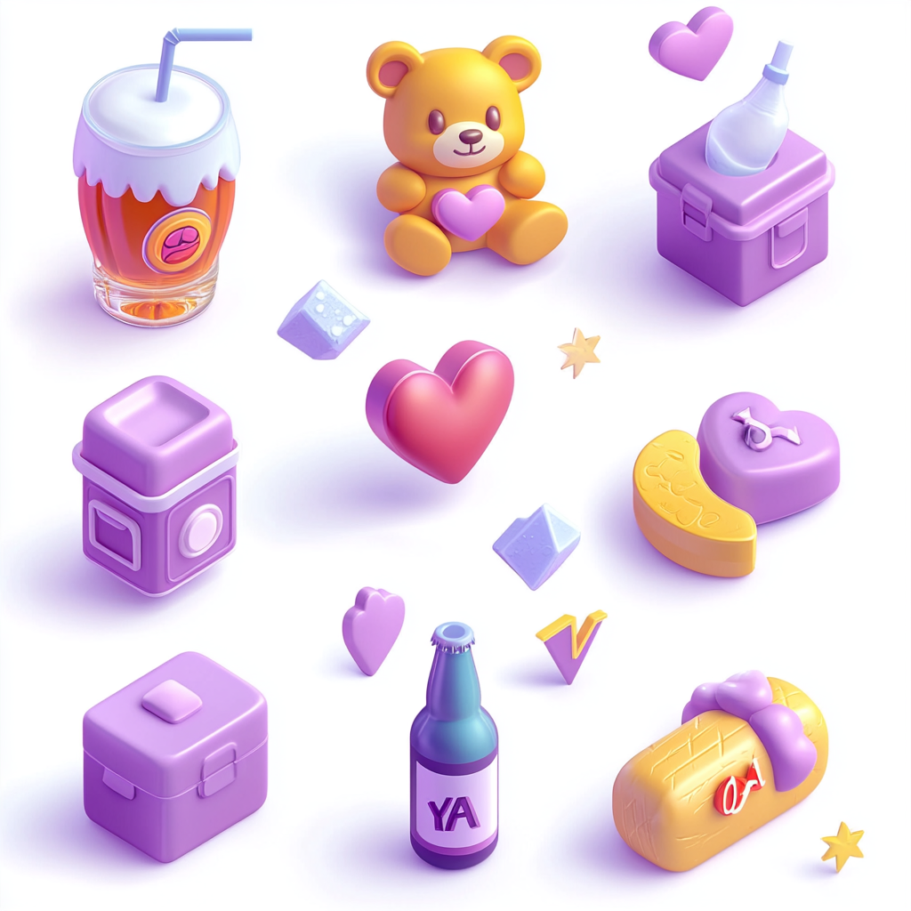 Cute 3D Emojis and Icons Vector Illustration Set