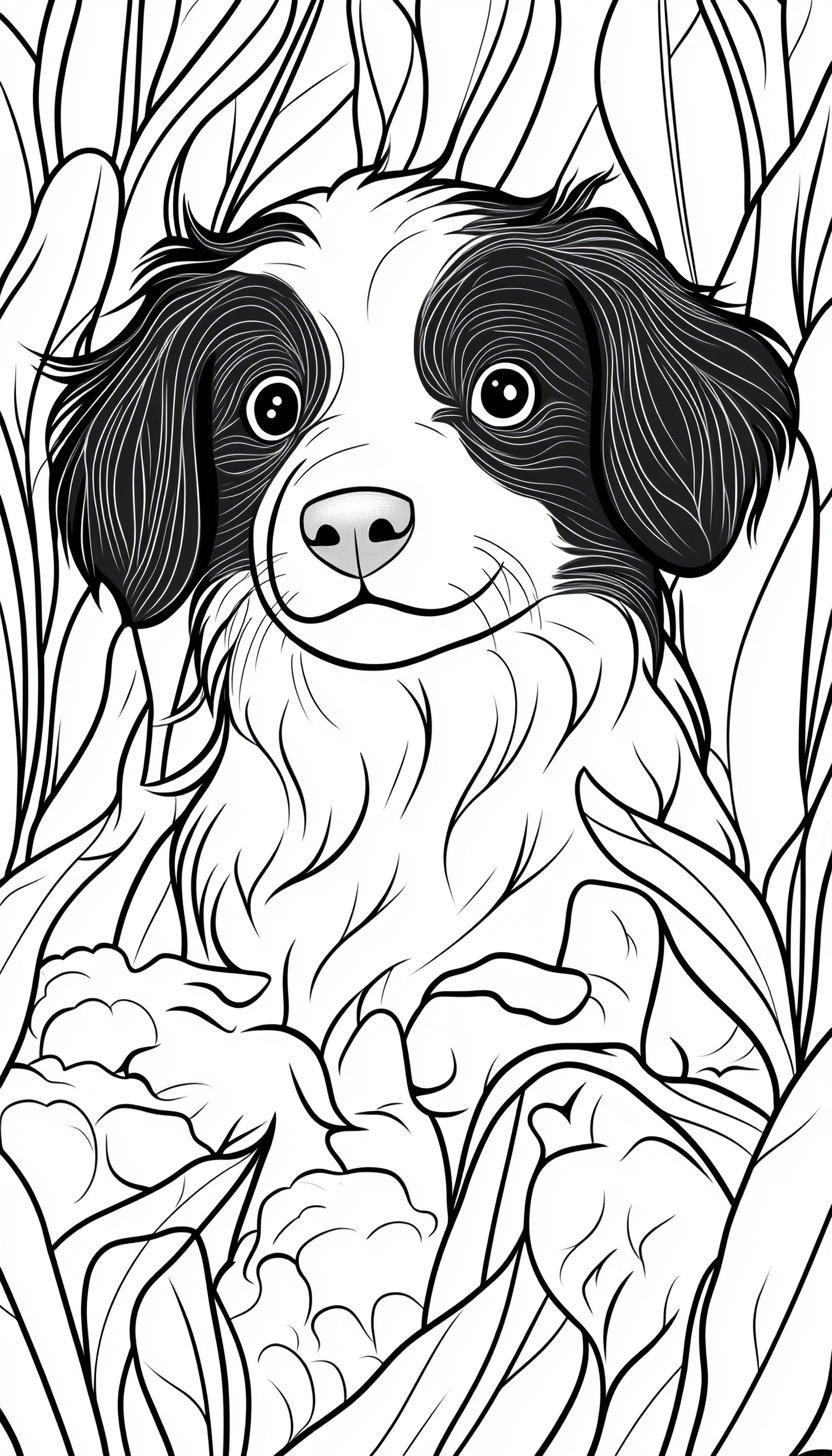 Cute Blue Heeler Puppy Coloring Page Design