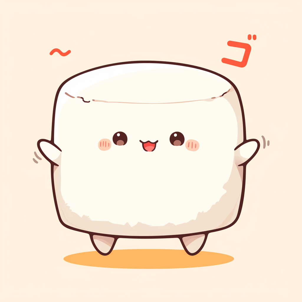 Cute little tofu character with simple design.