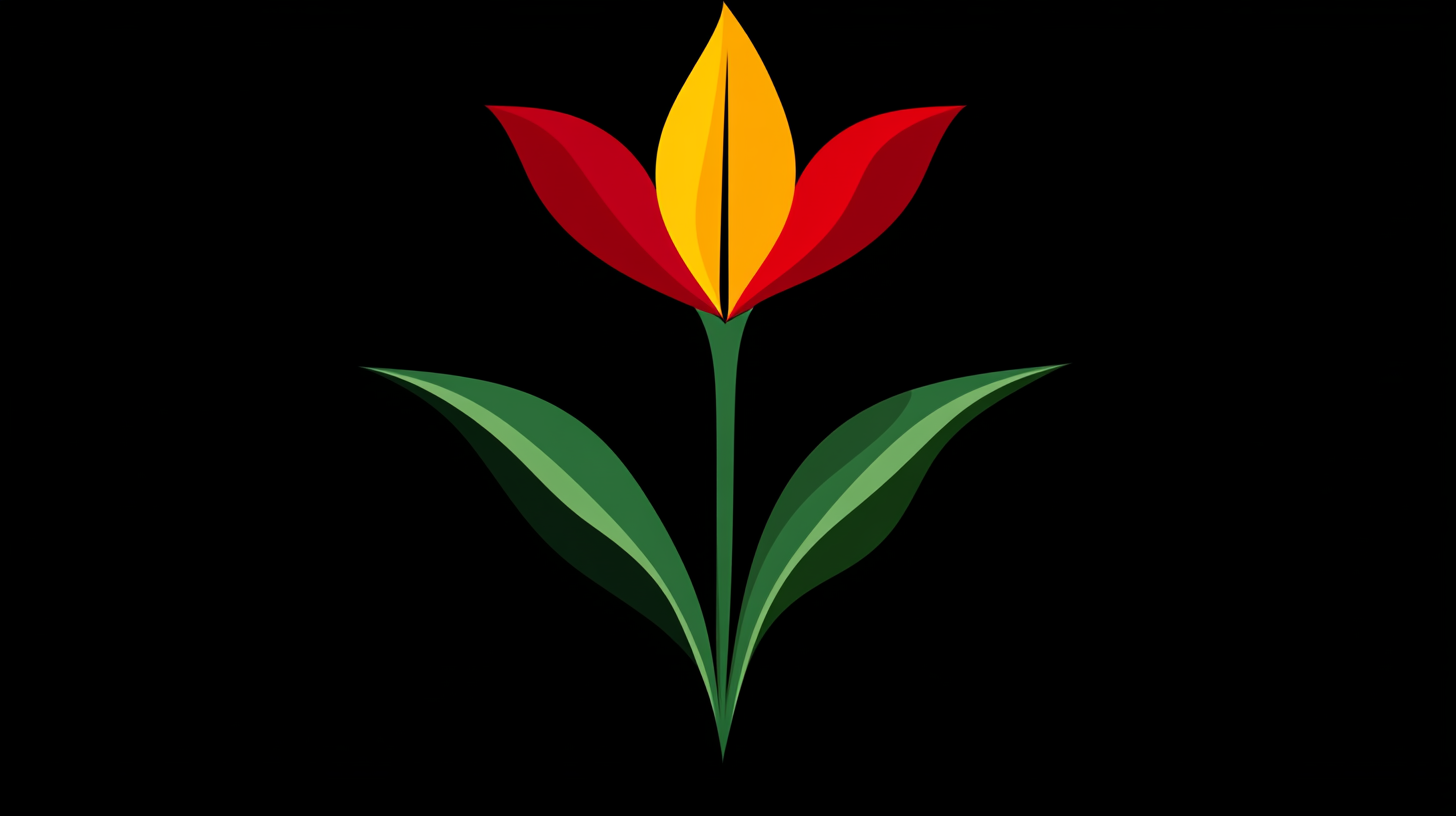 Disa Uniflora flower icon in red, yellow, green.