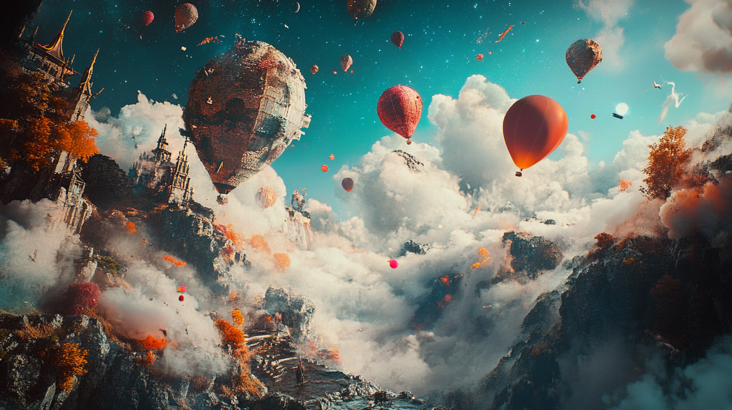 Dreamlike Gravity-Defying Creative Expression Scene 16:9