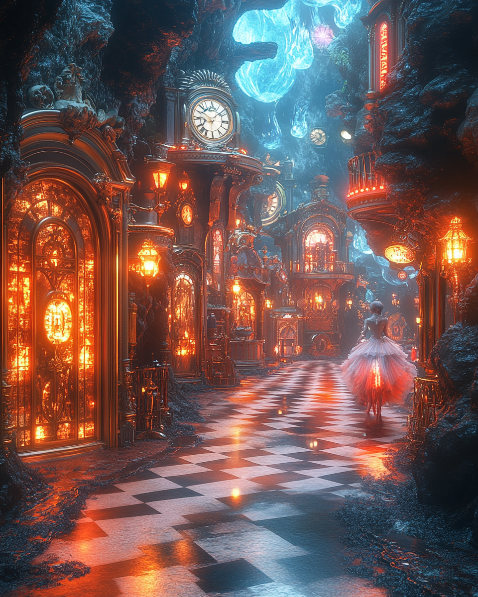 Fantasy Carnival Girl Octane Render Scene Vintage Theme