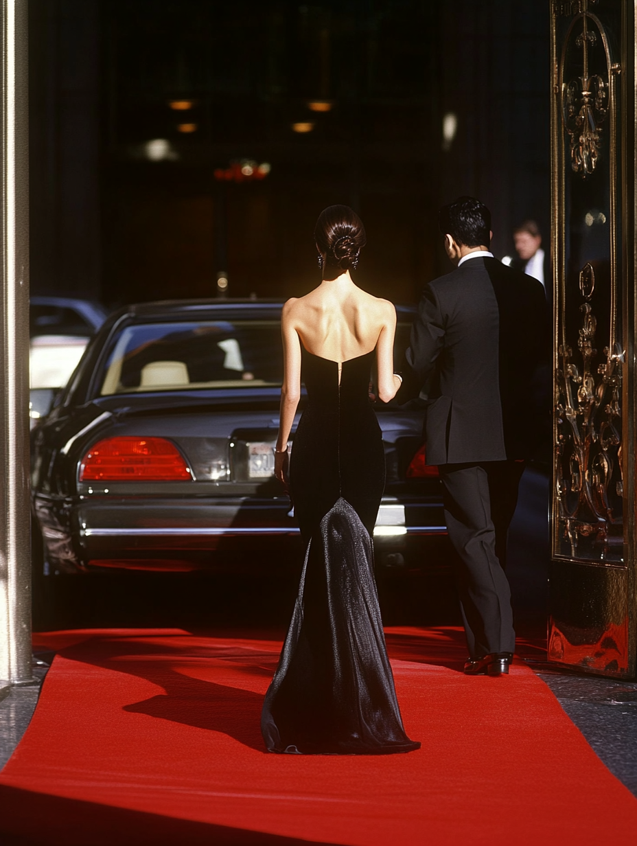 Female 20 year old star arriving at event.