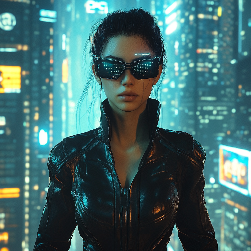 Female Characters in Cipher Protocol Game, Cyberpunk Dystopia