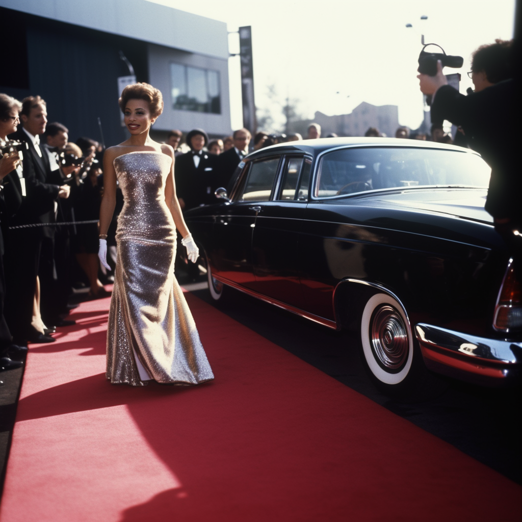 Female Hollywood star, 20, arriving at red carpet.