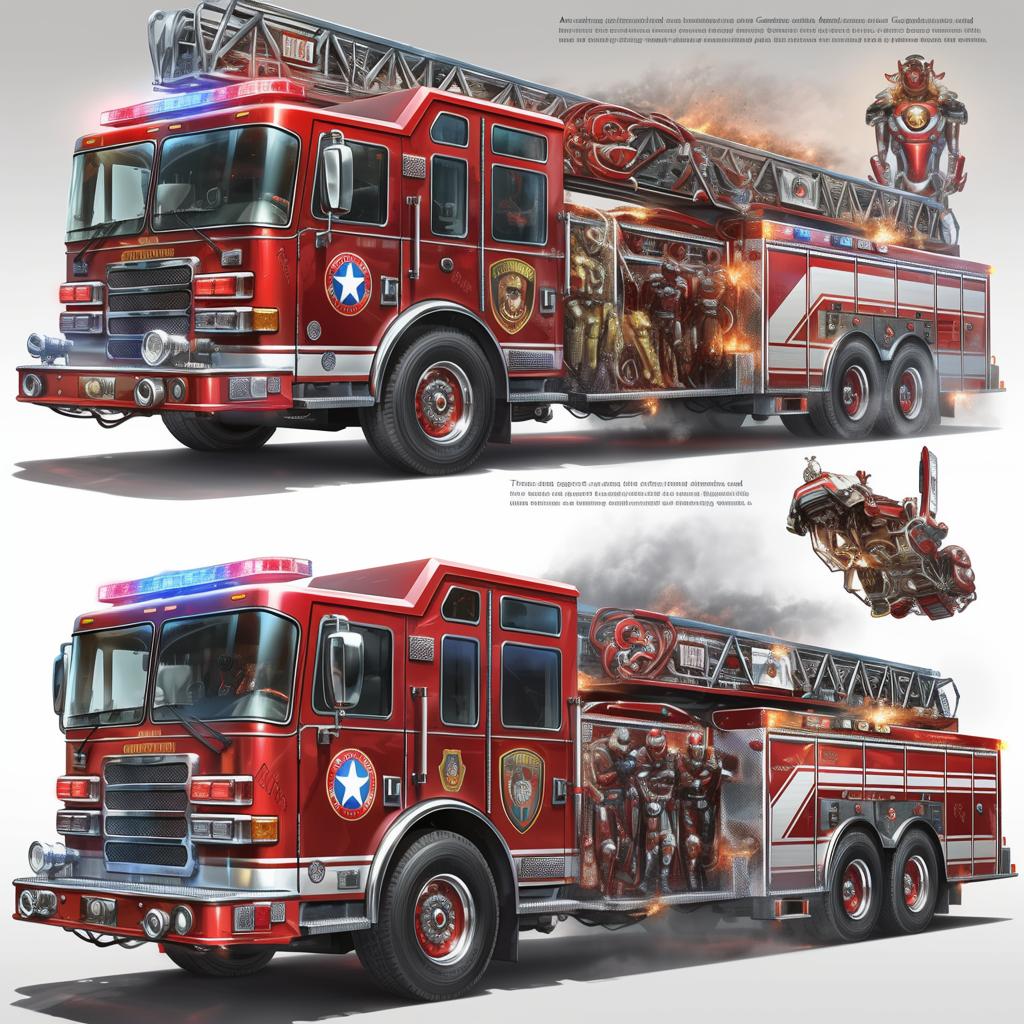 Fire truck transformed into Captain America-themed hero vehicle.