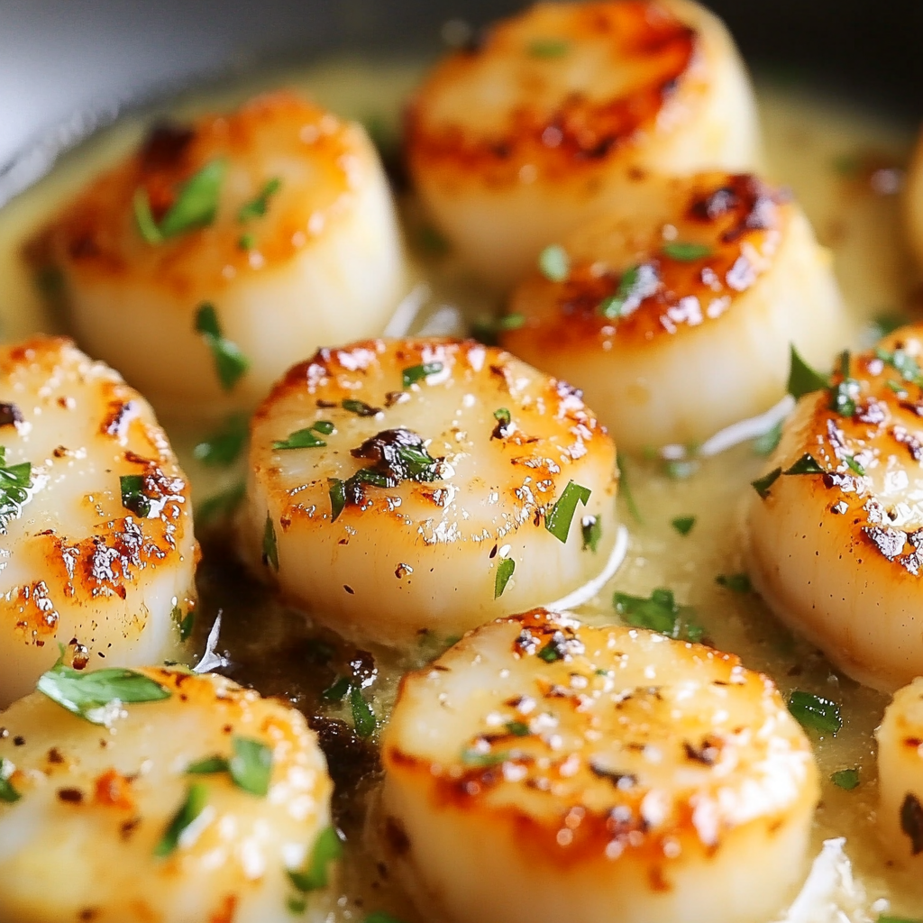 Garlic Butter Baked Scallops with Lemon and Parsley