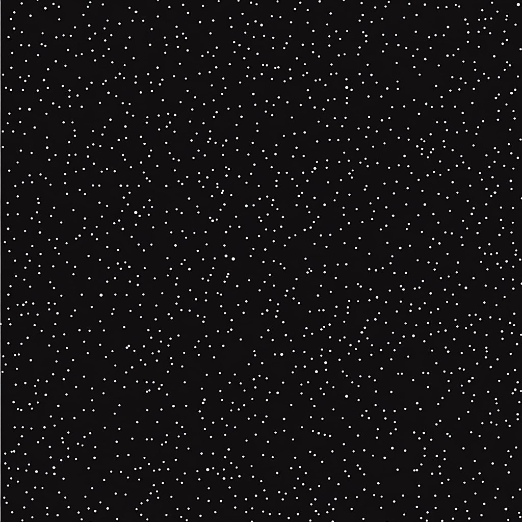 Illustration of black and white speckles on paper.