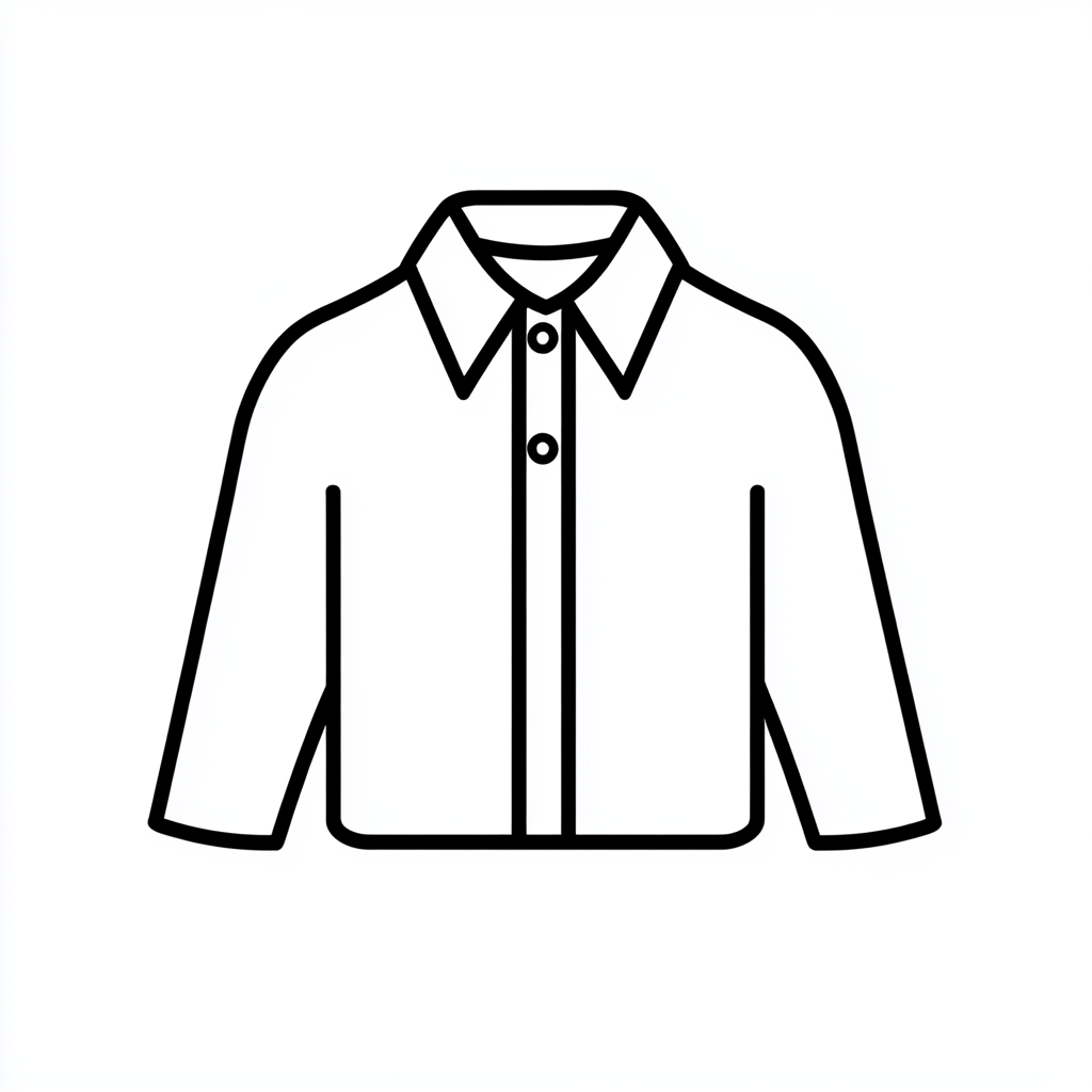 Modern black line icon, women's blouse design concept.