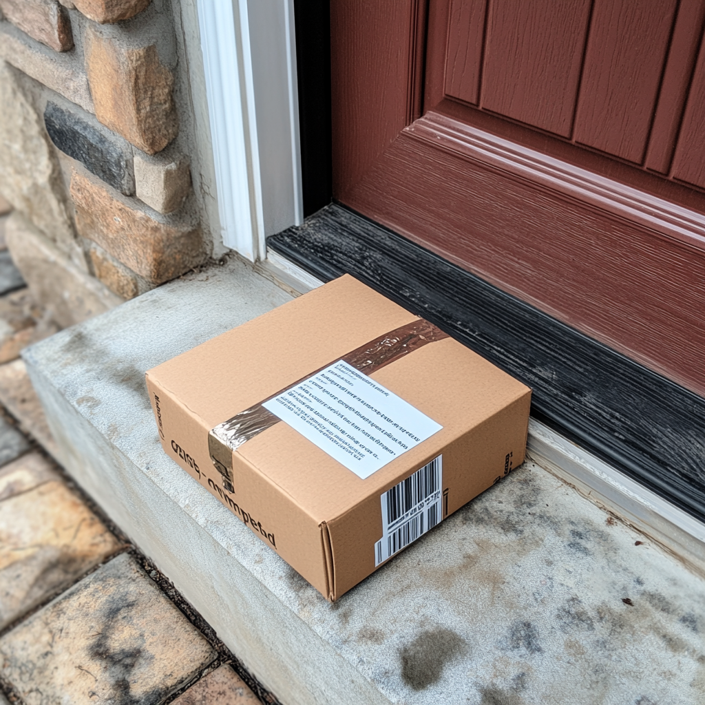 Package delivered on porch, in perfect condition.