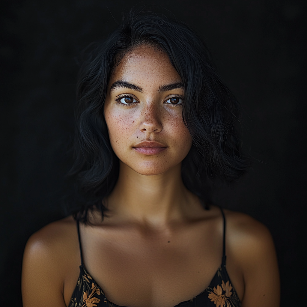 Realistic 28-Year-Old Hispanic Woman Portrait Standing Naturally