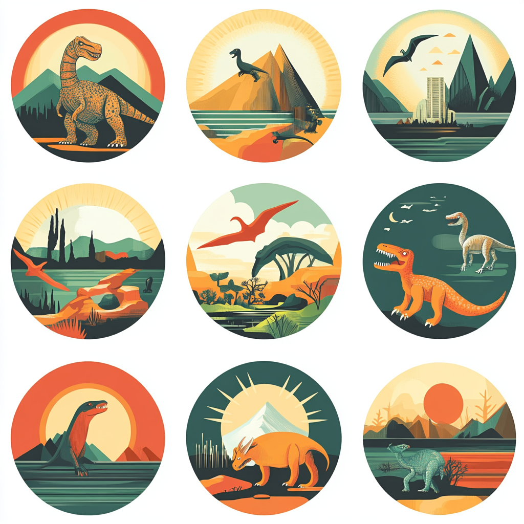 Simple, abstract icons for LA Natural History Museum app.