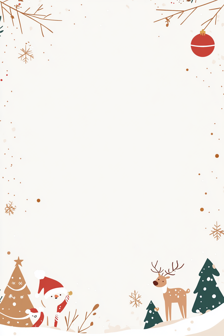 Simple Christmas-themed letterhead template with border design.