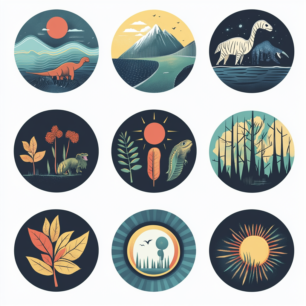 Simple abstract icons for LA nature gardens, app-like.