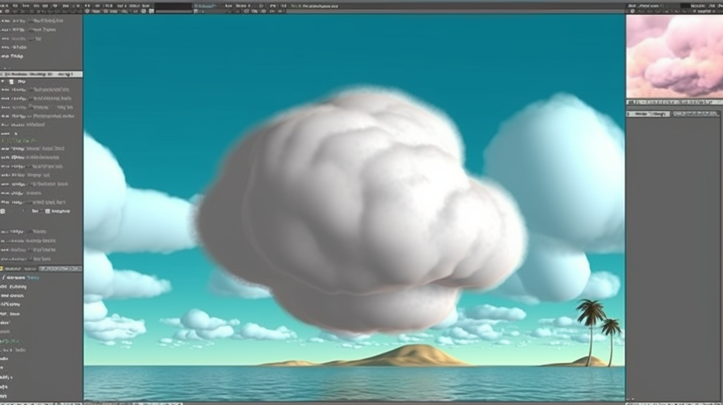 Soft, fluffy isolated cloud against transparent sky realistic image.