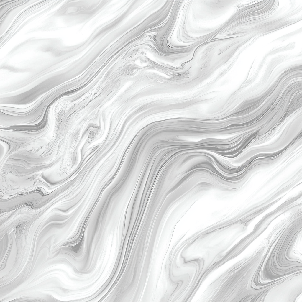 Soft white and light gray marble swirls, elegant background.