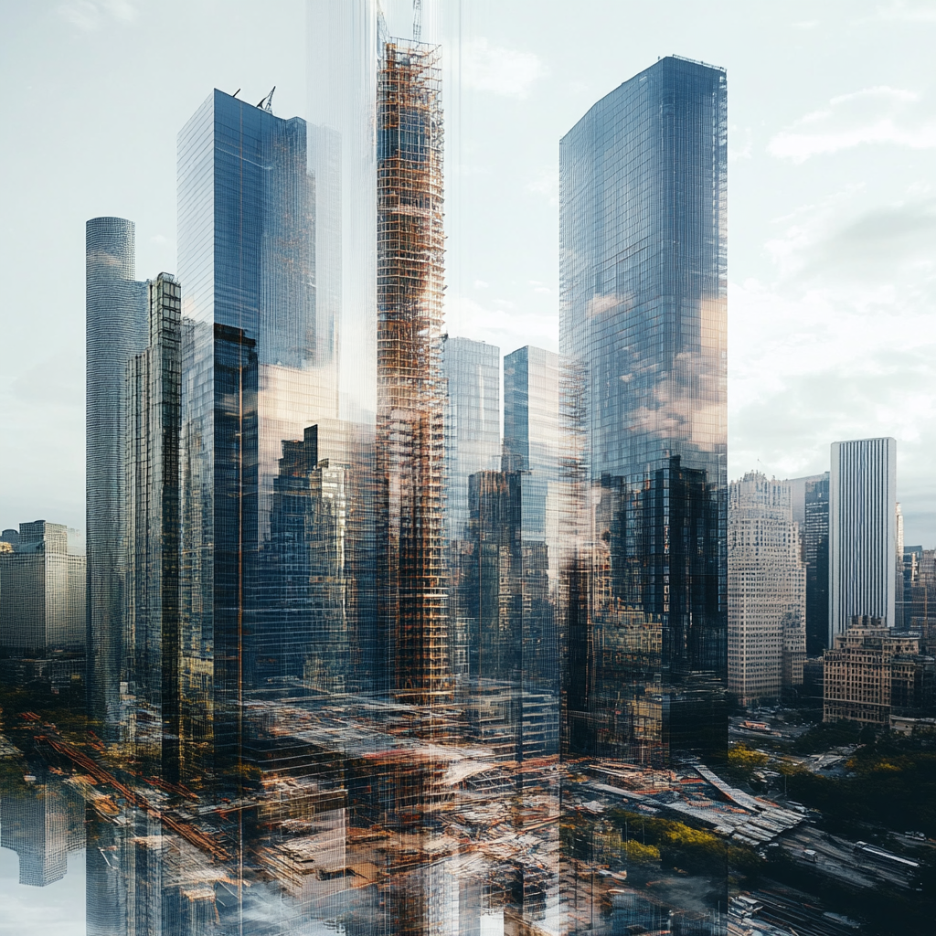 Time-Lapse of Skyscraper Construction Contrasted with Hemp-Based Designs.