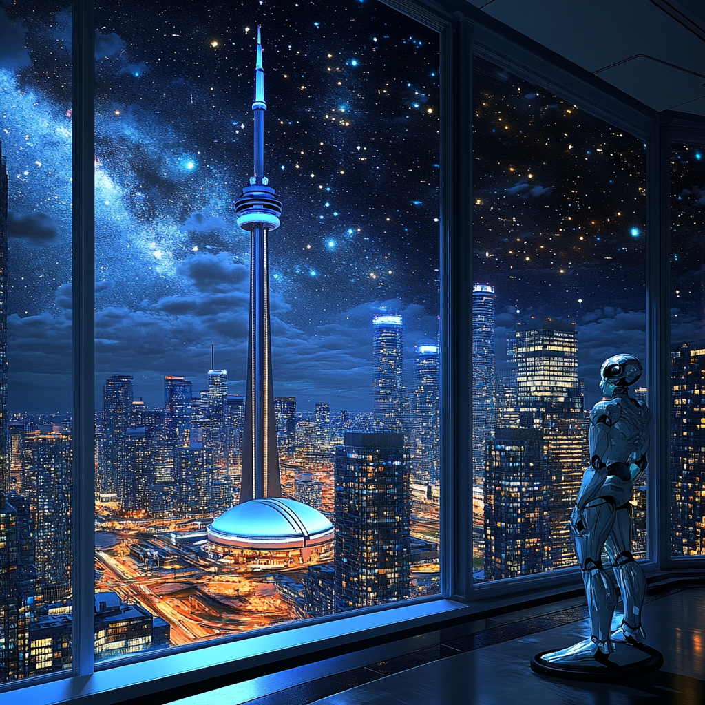 Toronto in future 7000s: creative, realistic, fascinating cityscape.