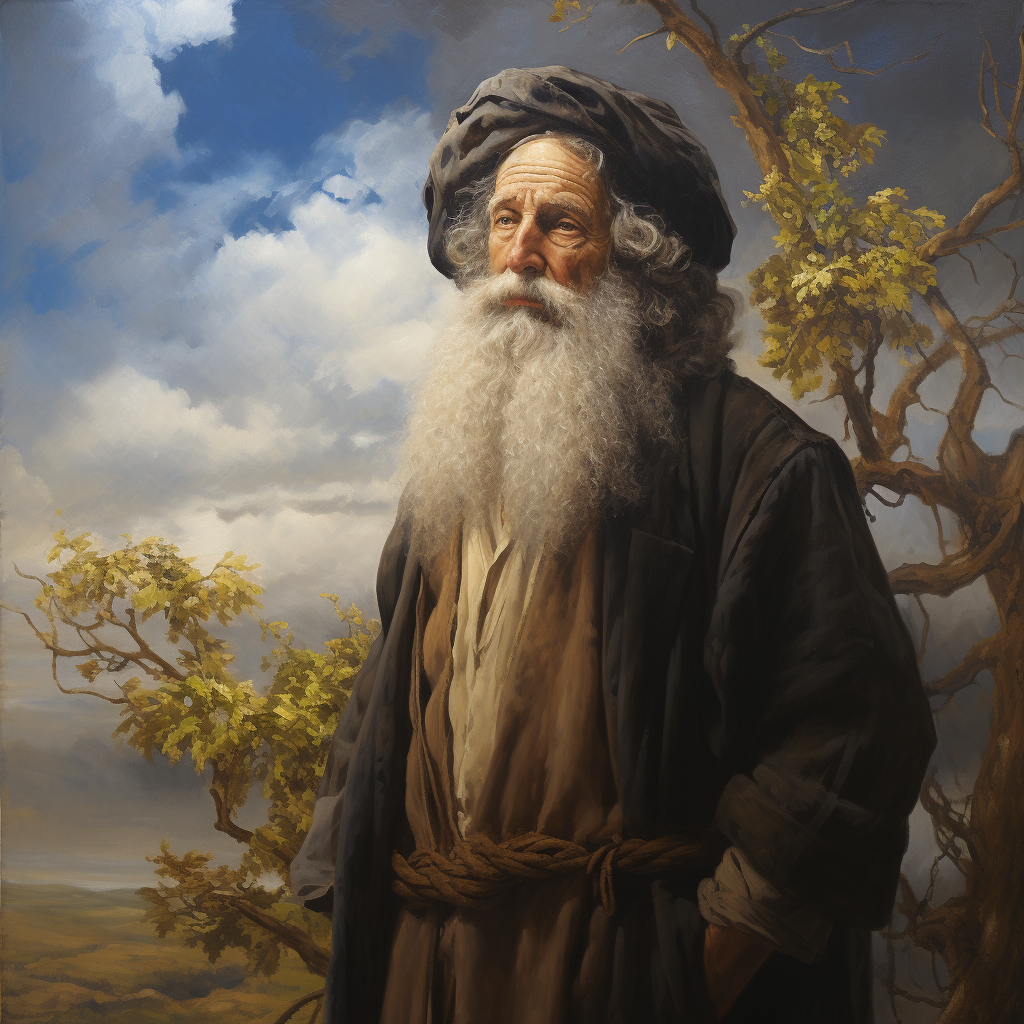 Abraham, our Jewish father surrounded by lush vegetation