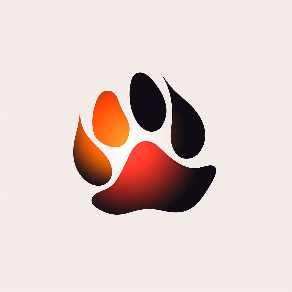 Abstract dog pawprint logo design