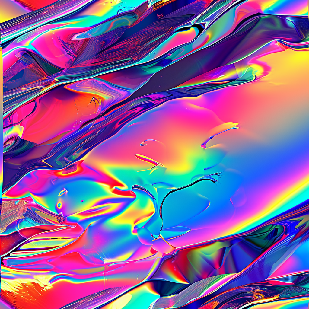 Abstract pattern with digital glitches and holographic colors