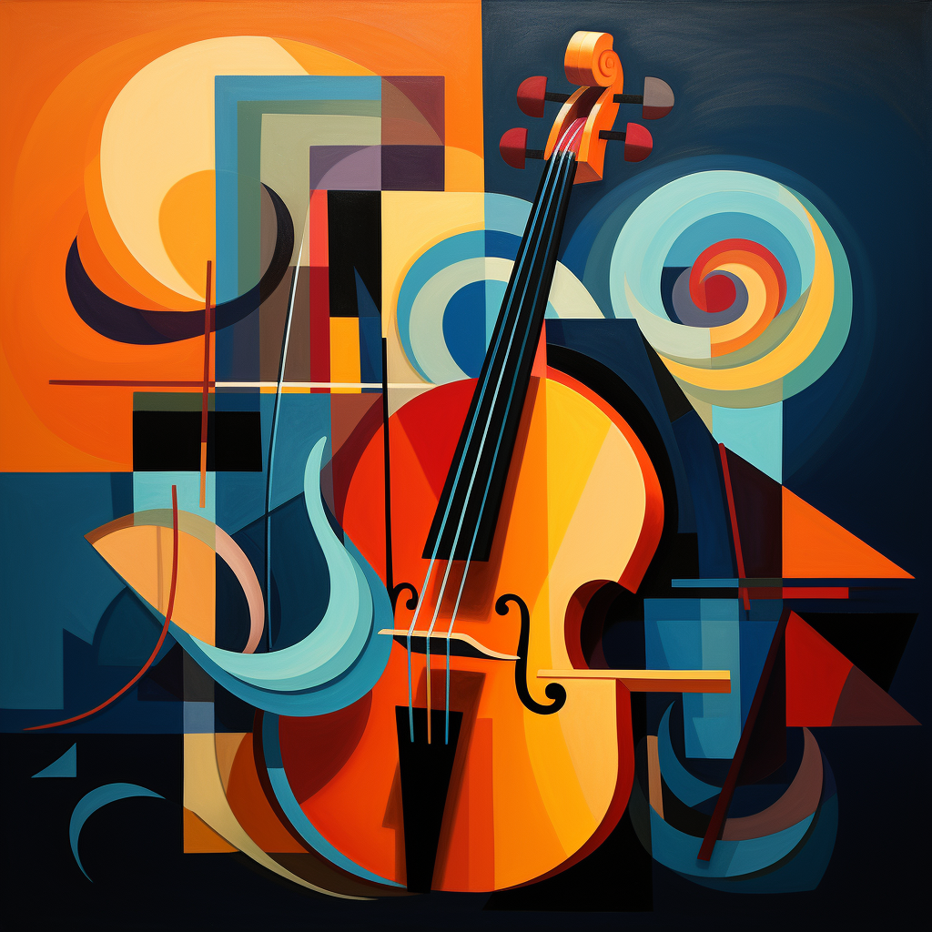 Unique abstract jazz cubist artwork