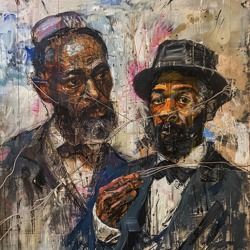 Abstract Painting African American White Jewish