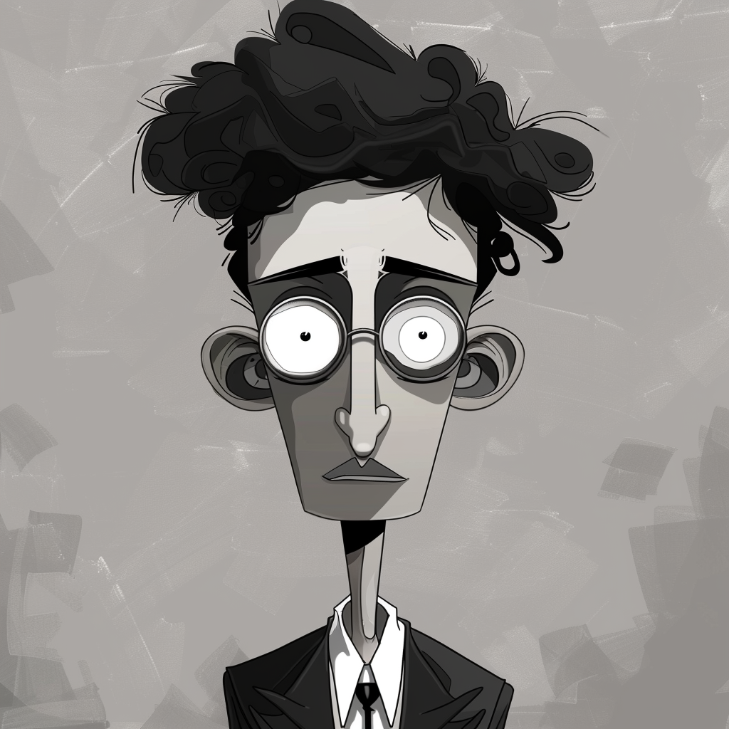 Cartoon representation of Kafka's absurd work