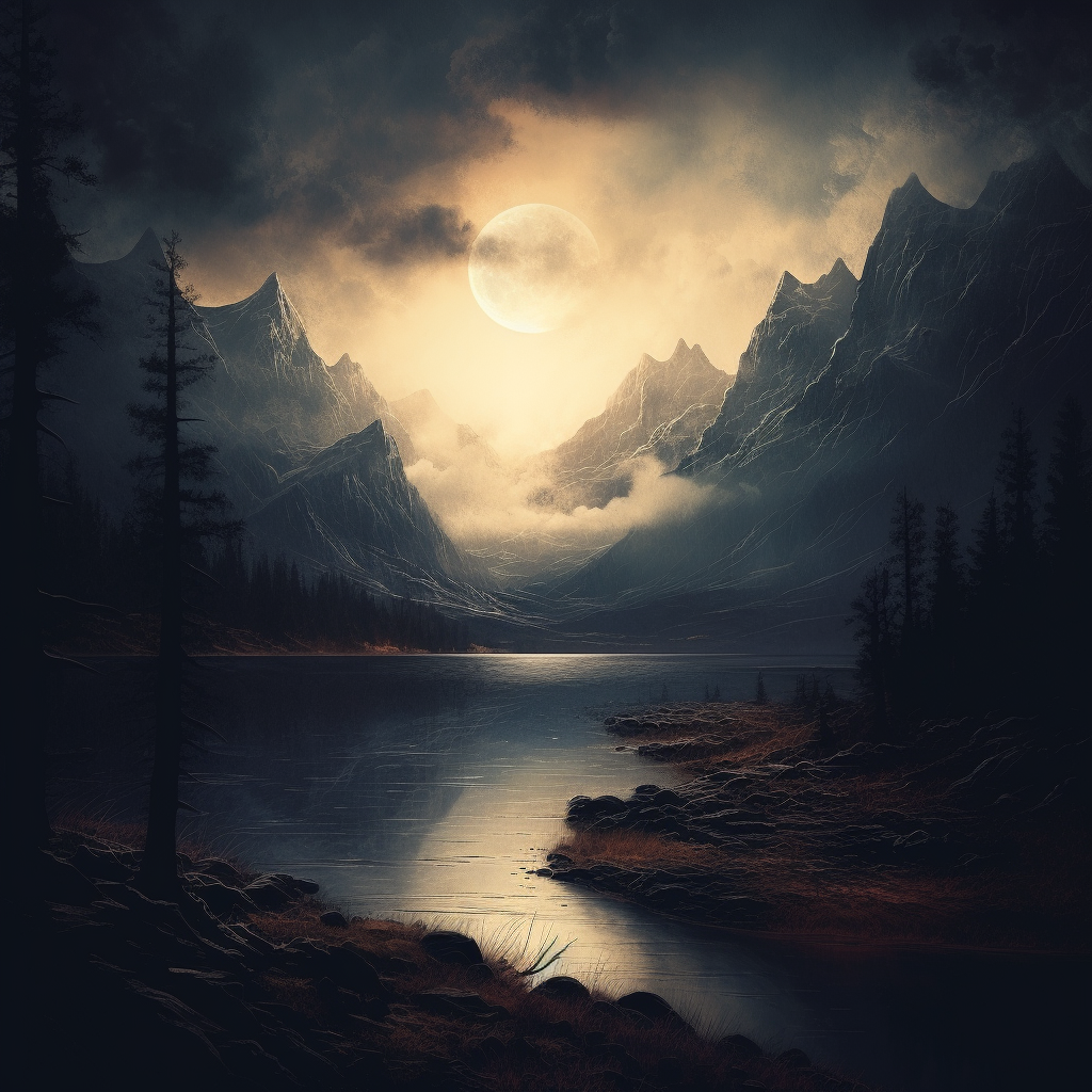 Serene landscape with ethereal vibe