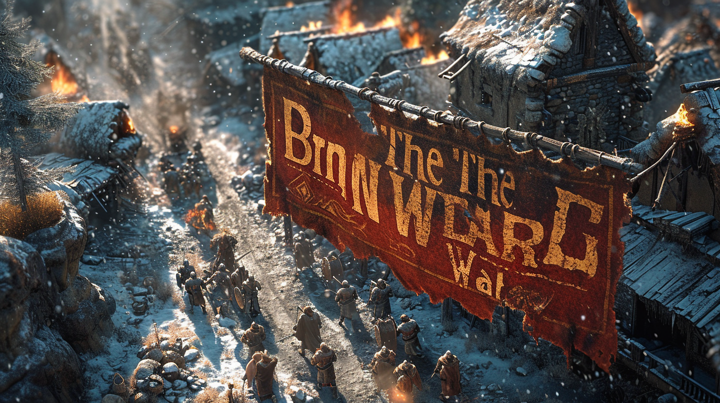 Aggressive banner on battlefield,  Bring The War