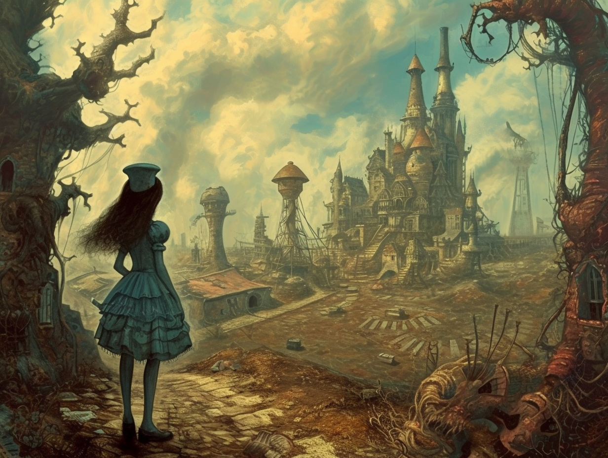 Alice in Wonderland Post Apocalyptic Artwork