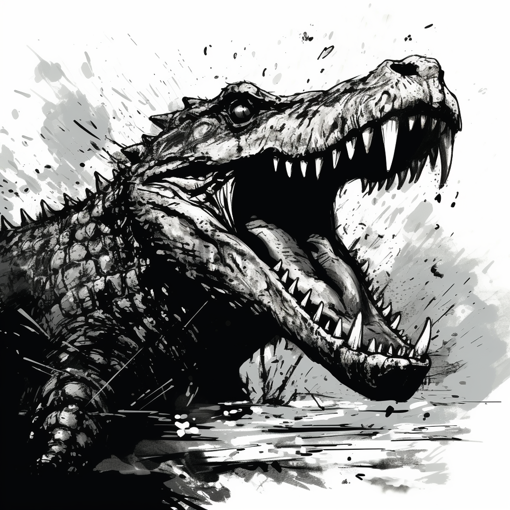 Powerful Alligator in Comic Style