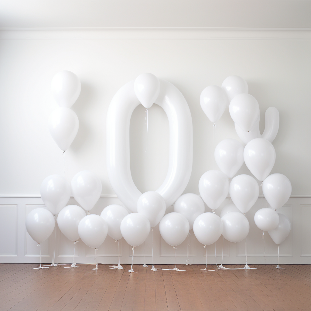 Colorful alphabet balloons on white wall