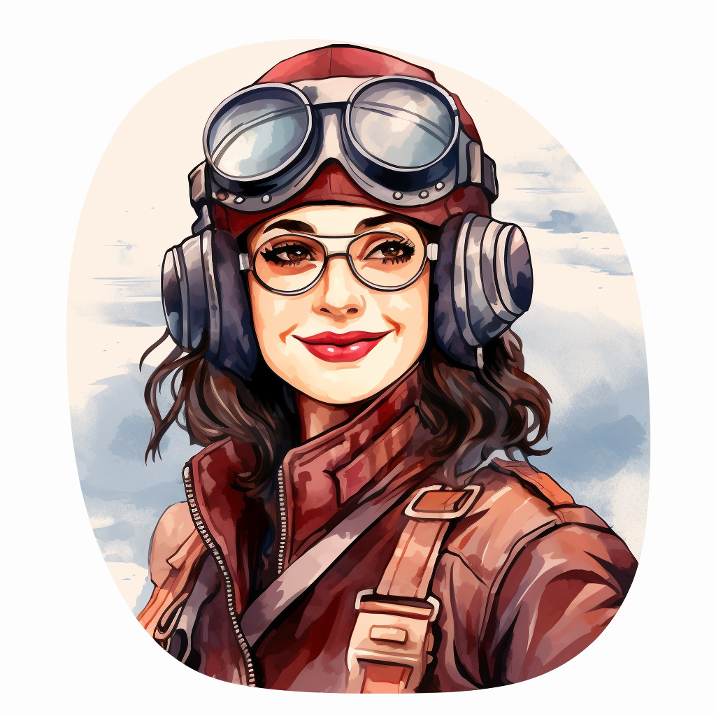 Naive Art Style American Aviator Clipart