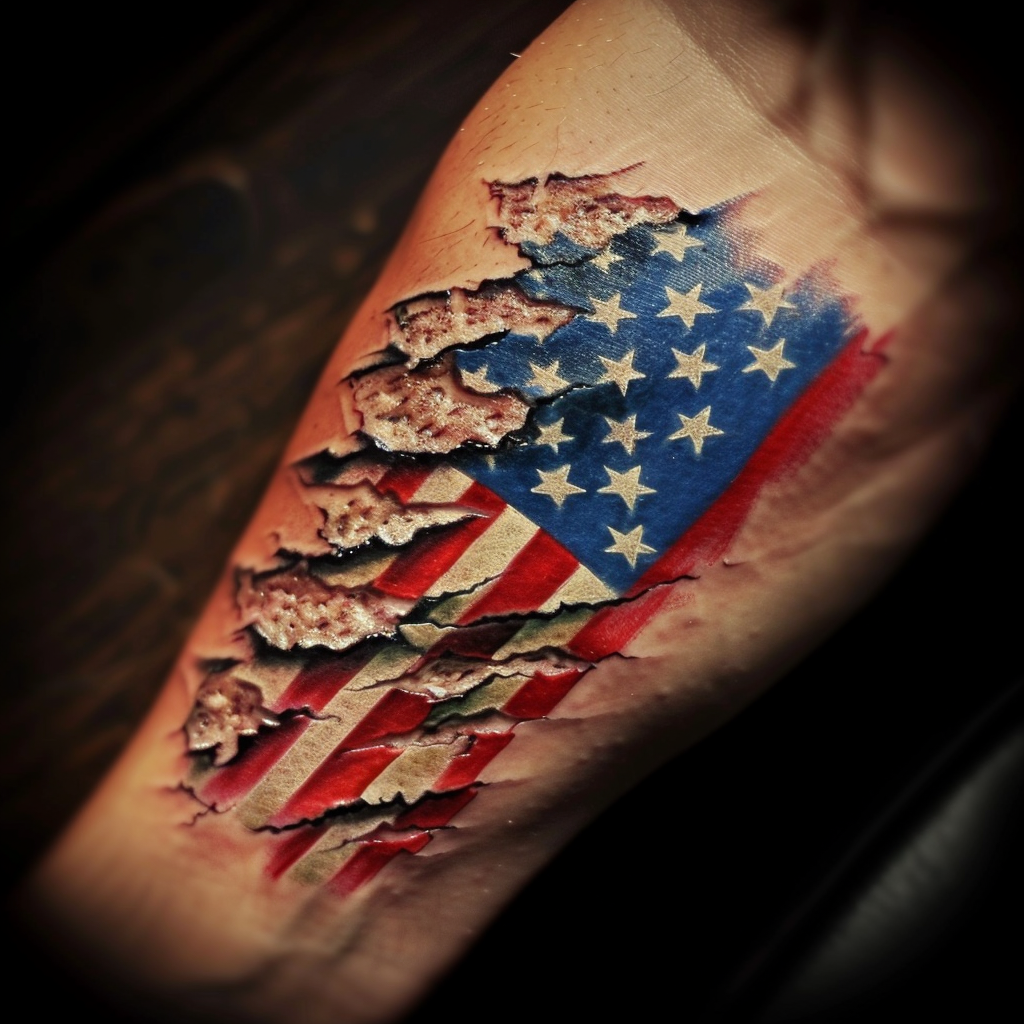 American flag tattoo design template