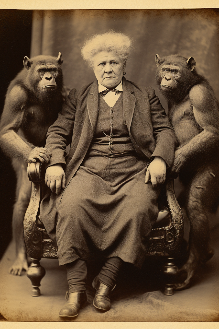 Portrait of a Grand Dame with Baboons