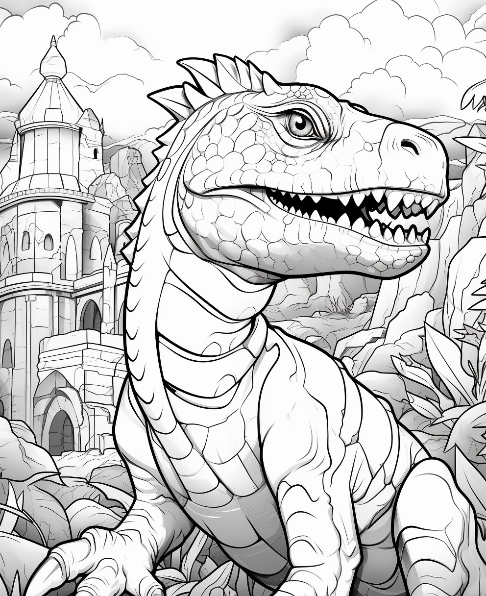 Amplisaurus cartoon coloring page