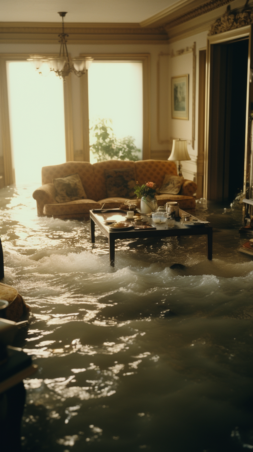 Water flooding into a sinking room