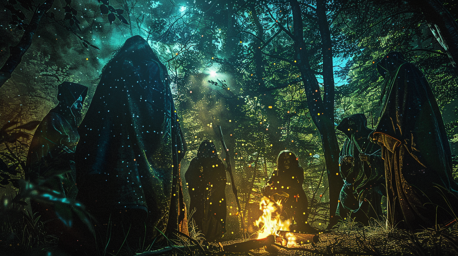 Shamanic ritual in German woods