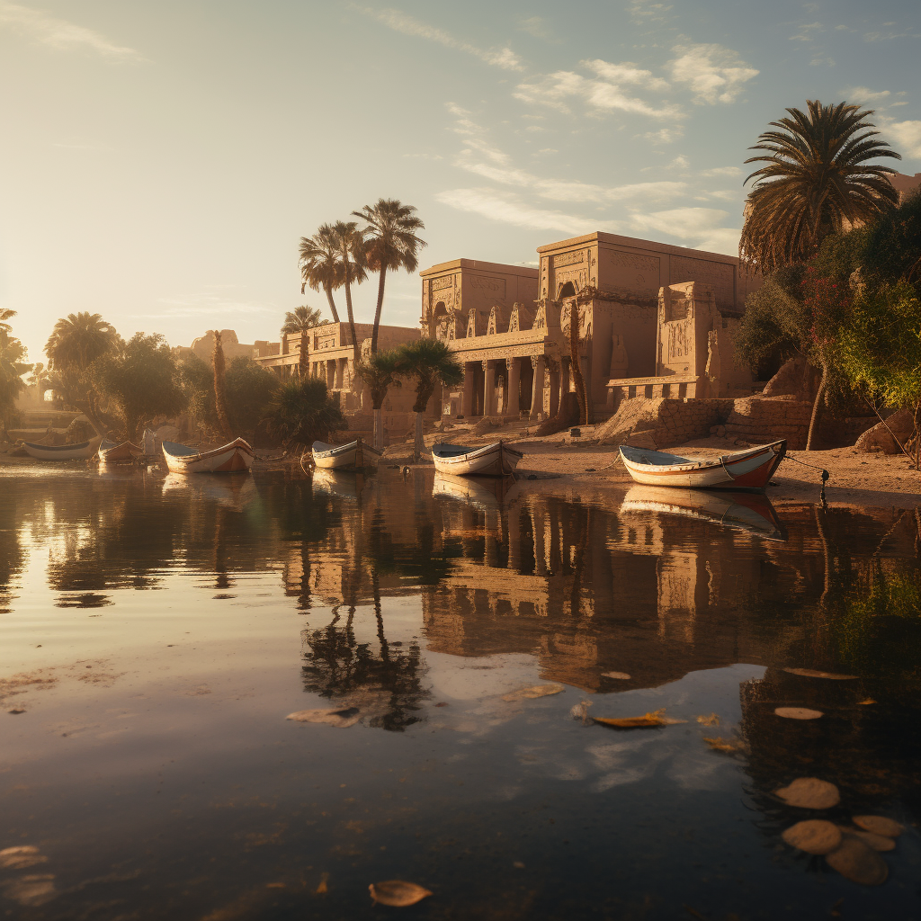 Serene waters of the majestic ancient Nile