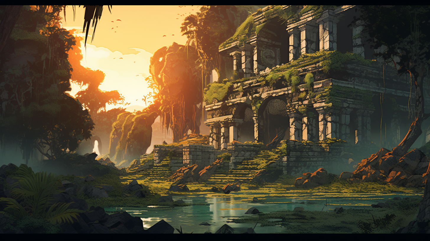 Majestic Ancient Ruins in Overgrown Jungle