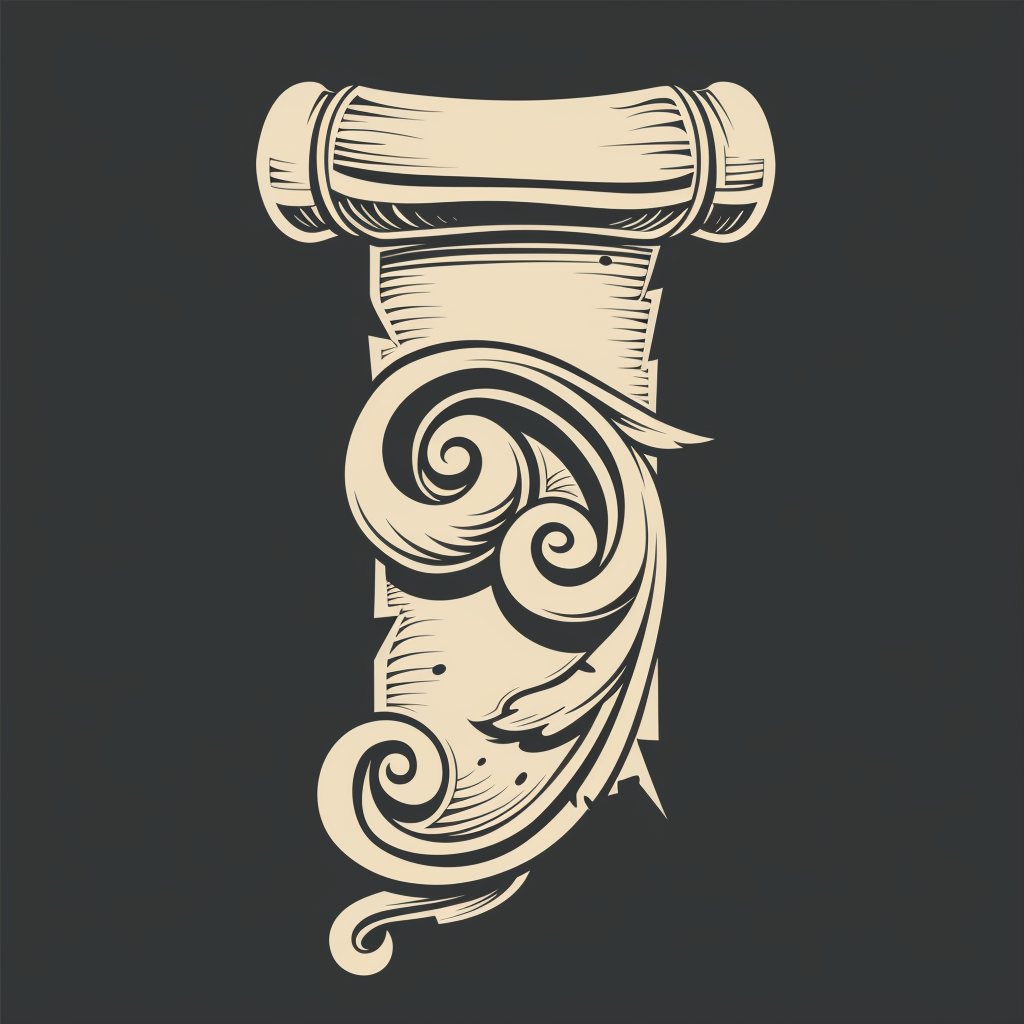 Ancient Greek Scroll Logo