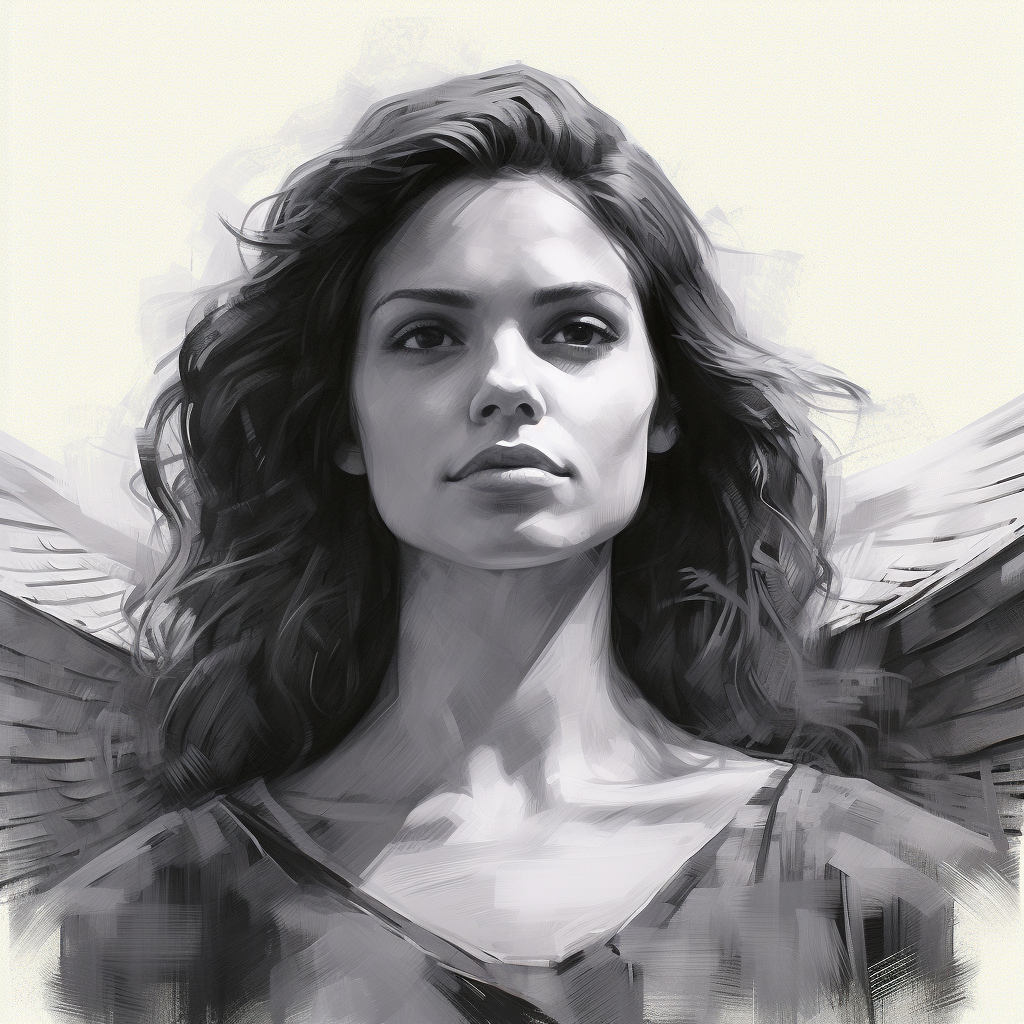 Sketch of bemused angel