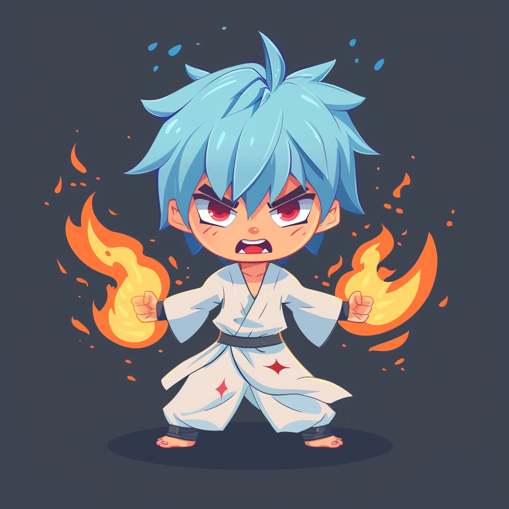 Anime Chibi Angry Fire Mage