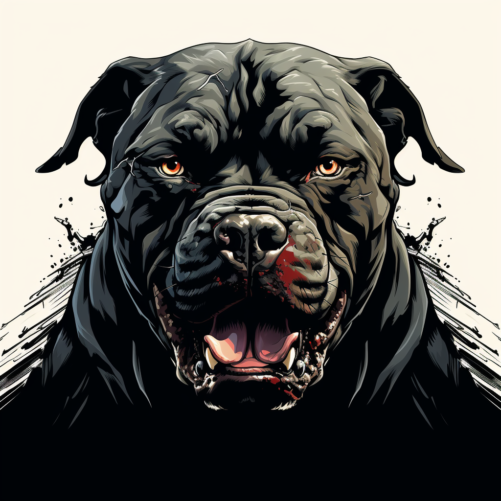 Graphic of an angry pitbull