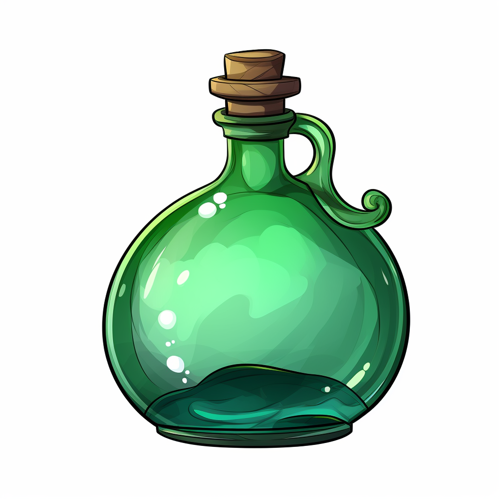 Cartoon potion bottle for animal communication