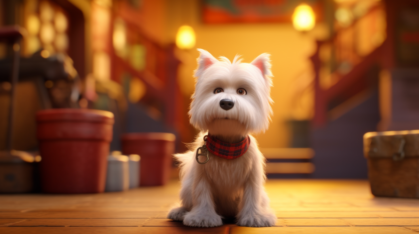 Cute Westie in Famous Movie Outfit